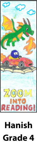 Hanish Boyina bookmark, 4th grade