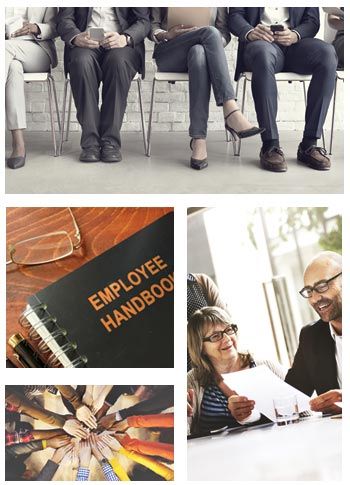 Collage of labor employment law items