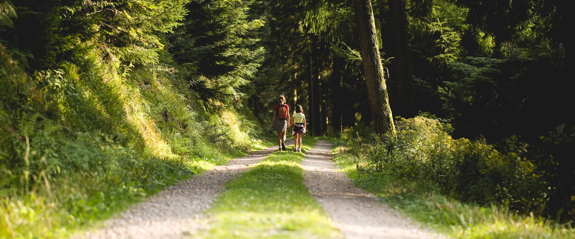 Mother and child walking in Germany