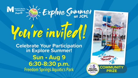 ES Community Prize 2026 photo of Freedom Springs Aquatics Park bwith blue background