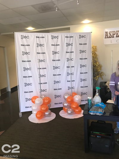 Step and Repeat Backdrop for Employee Photos