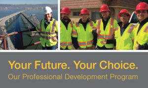 your future your choice workers in hard hats and vests