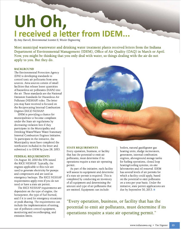 Uh Oh, I Received a Letter from IDEM Uh Oh, I Received a Letter from IDEM