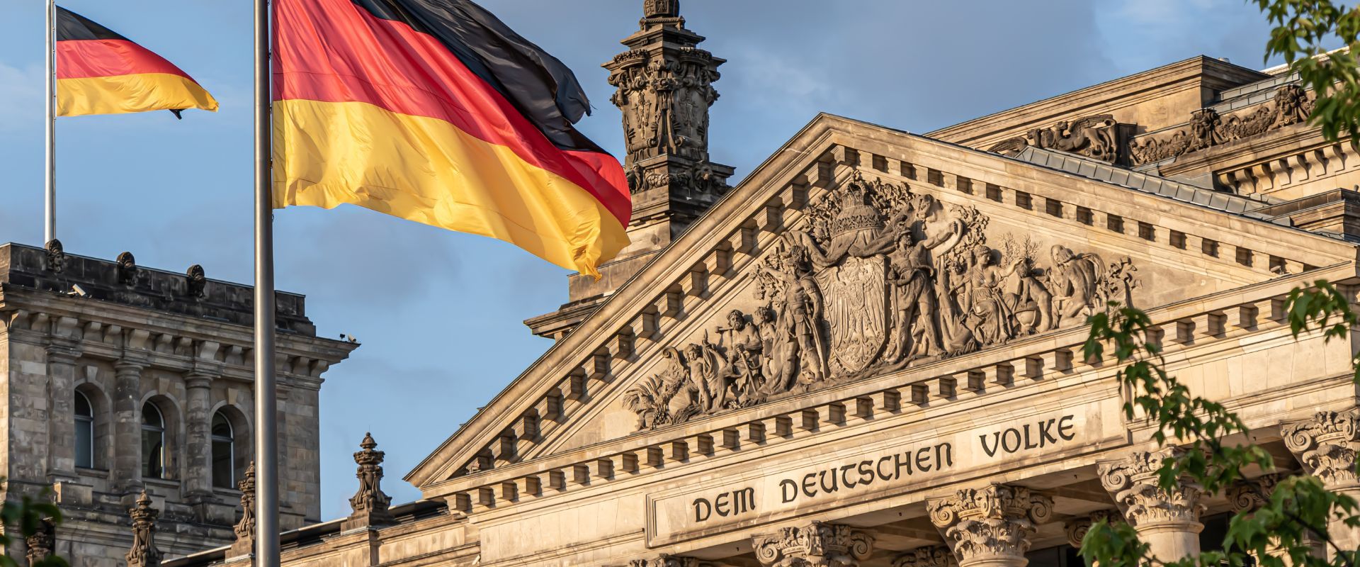 German flags outside building German flags outside building