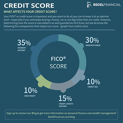FICO® Credit Score Factors Infographic | Bedel Financial