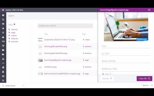 Image of a screenshot of Zephyr for a training video about Using the Assets Manager