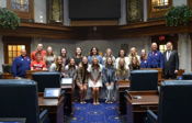 Koch recognizes the Bedford North Lawrence Lady Stars at the Statehouse