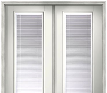 Therma-Tru 2 panel hinged with blinds and screen