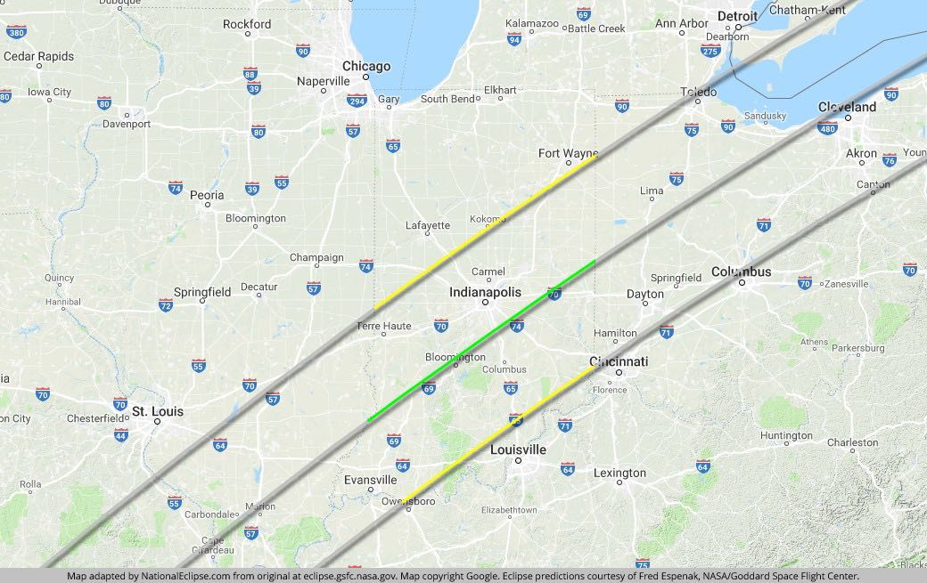 Eclipse 2025 Indiana Path