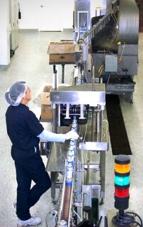 employee on production line
