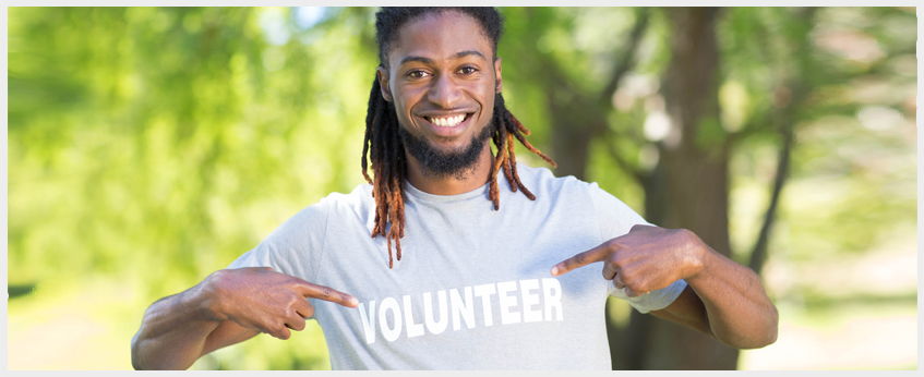 Volunteer man volunteering