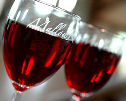 Mallow Runs two glasses of red wine