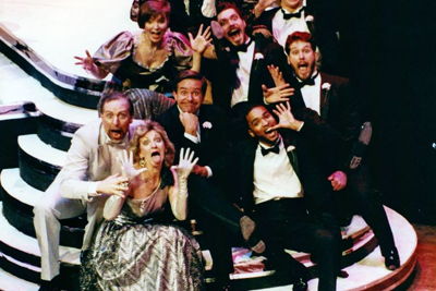 The cast of COLE, (left to right, back to front) Marni Lemons, Suzanne Fleenor, Eric Roach, Paula Armacost, Edward Mitro, Bill Book, Norman Brandenstein, Jacque Workman, Bill Goodman, and Ted Lightfoot