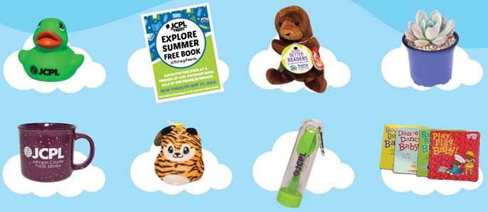 2025 Explore Summer finisher prizes 2025 Explore Summer finisher prizes include: green rubber duck, book sale coupon beanie bear, succulent, mug, squish plush, portable cutlery set and board book