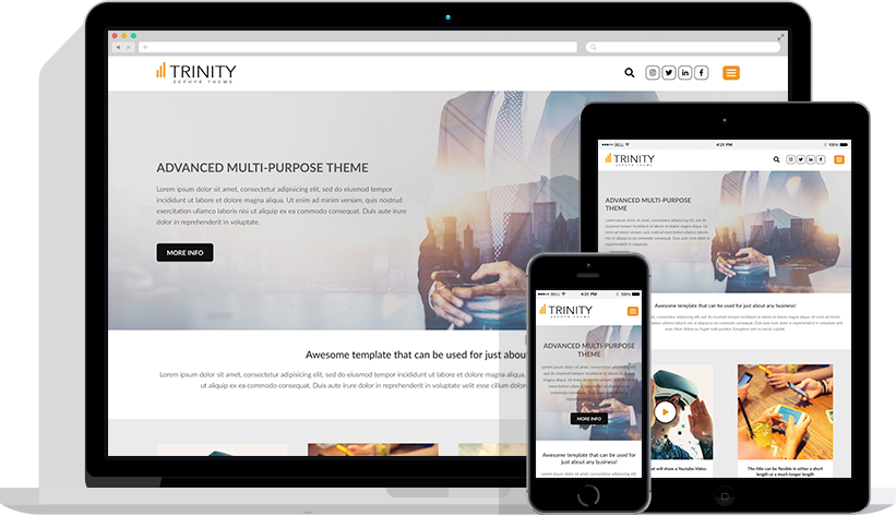 Screenshot of Trinity on a few different devices