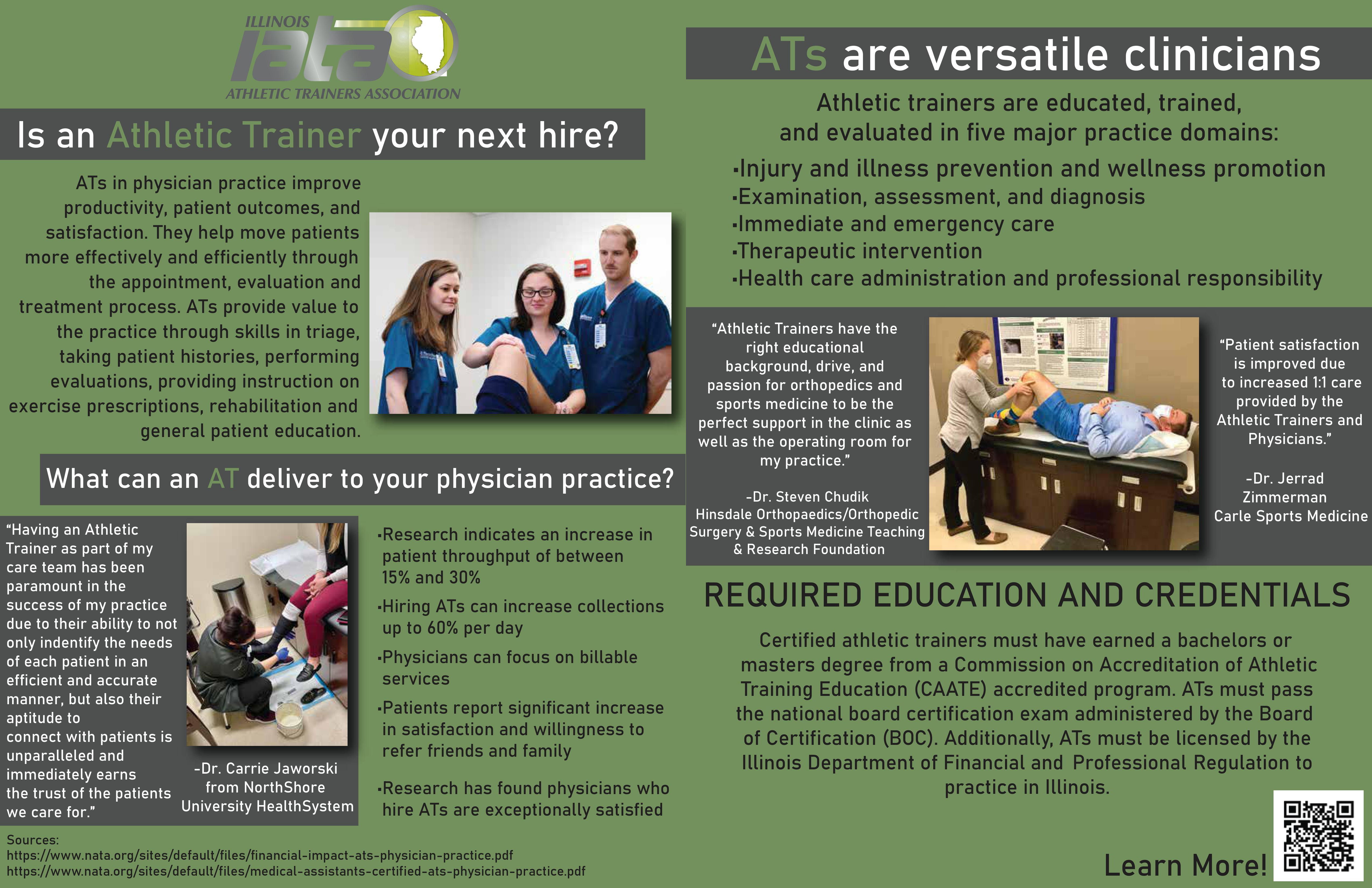 Athletic trainers in the clinical setting flyer