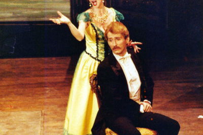 Alan Alderson as Judge Aristide Forestier and Beverly Bruce-Whohrle as Claudine in CAN-CAN (1984)