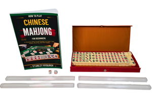 LoT Chinese Mahjong set Chinese Mahjong book and wooden set on display