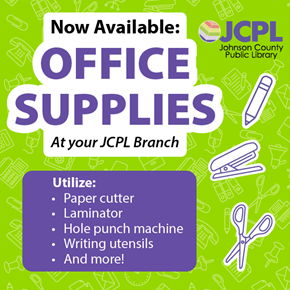 Office Supplies now availabl, picture of pencil  stapler and scissors