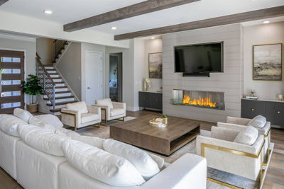 luxury livingroom with stars and fireplace