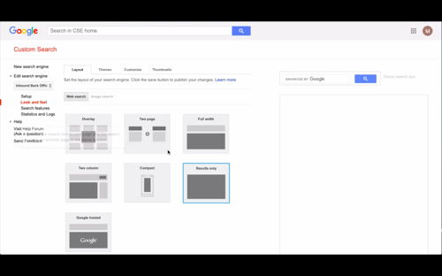 Image of a screenshot of Zephyr for a training video about Google Custom Site Search